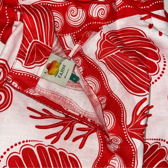 Farm Rio White Ainika Shell Euroflax™ Premium Linen Mini Dress - Picture 11 of 11